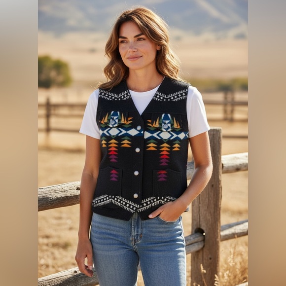 Pendleton Vintage Wool Aztec Vest – Women’s – EXCELLENT Condition